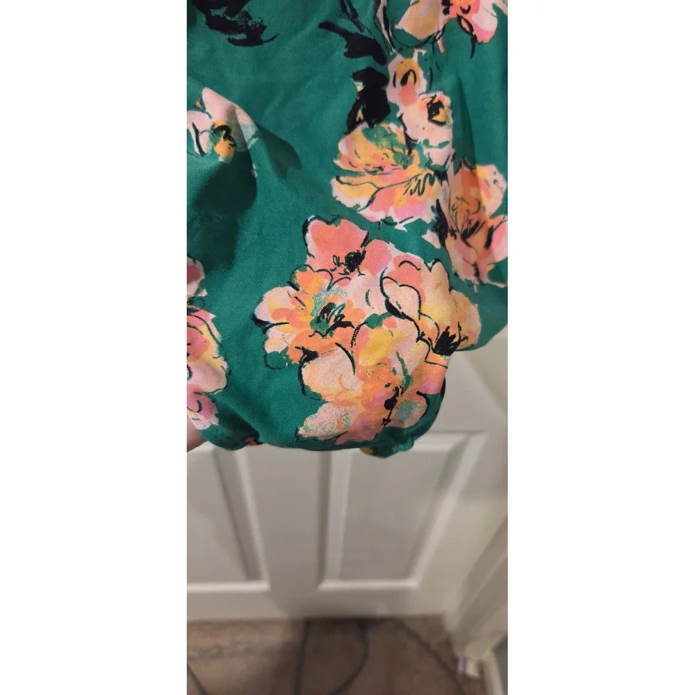 Nip Tuck Swim One Piece Swimsuit 6 Green Floral Ruched Multi Fit Cup